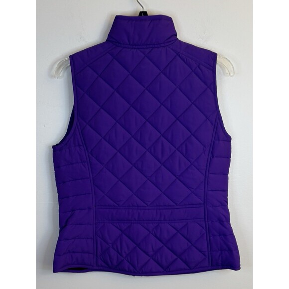 LAUREN RALPH LAUREN Purple Puffer Vest Women Medium Quilted Full Zip NEW! - Picture 3 of 11